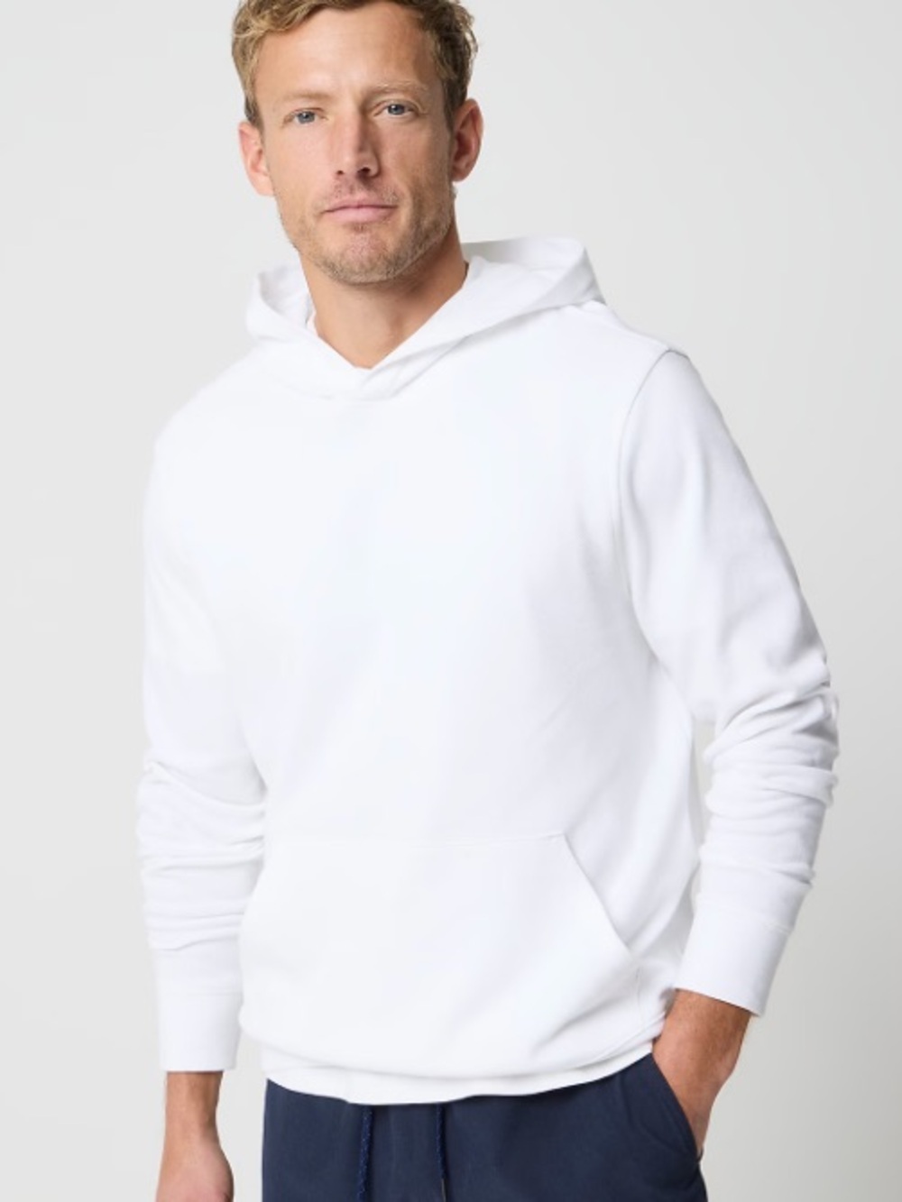 J crew white Performance bird's-eye hoodie